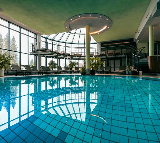 Indoorpool mit Ausblick