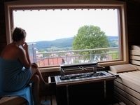 Sauna mit Ausblick im Wellnesshotel Bayern